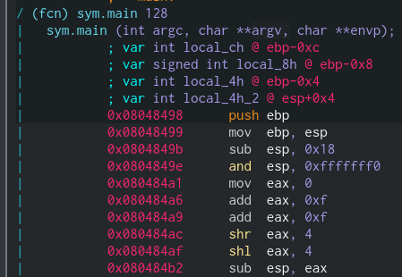 Stack Frame de crackme0x03