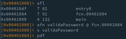 Analyze Function Rename validaPassword